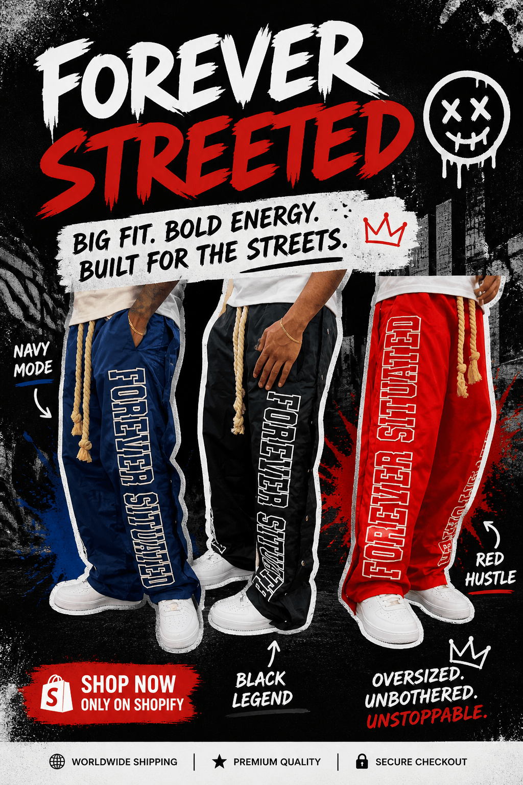 Shop Forever Situated Nylon Track Pants at City Swag USA — Patchogue NY - Cityswagusa.com