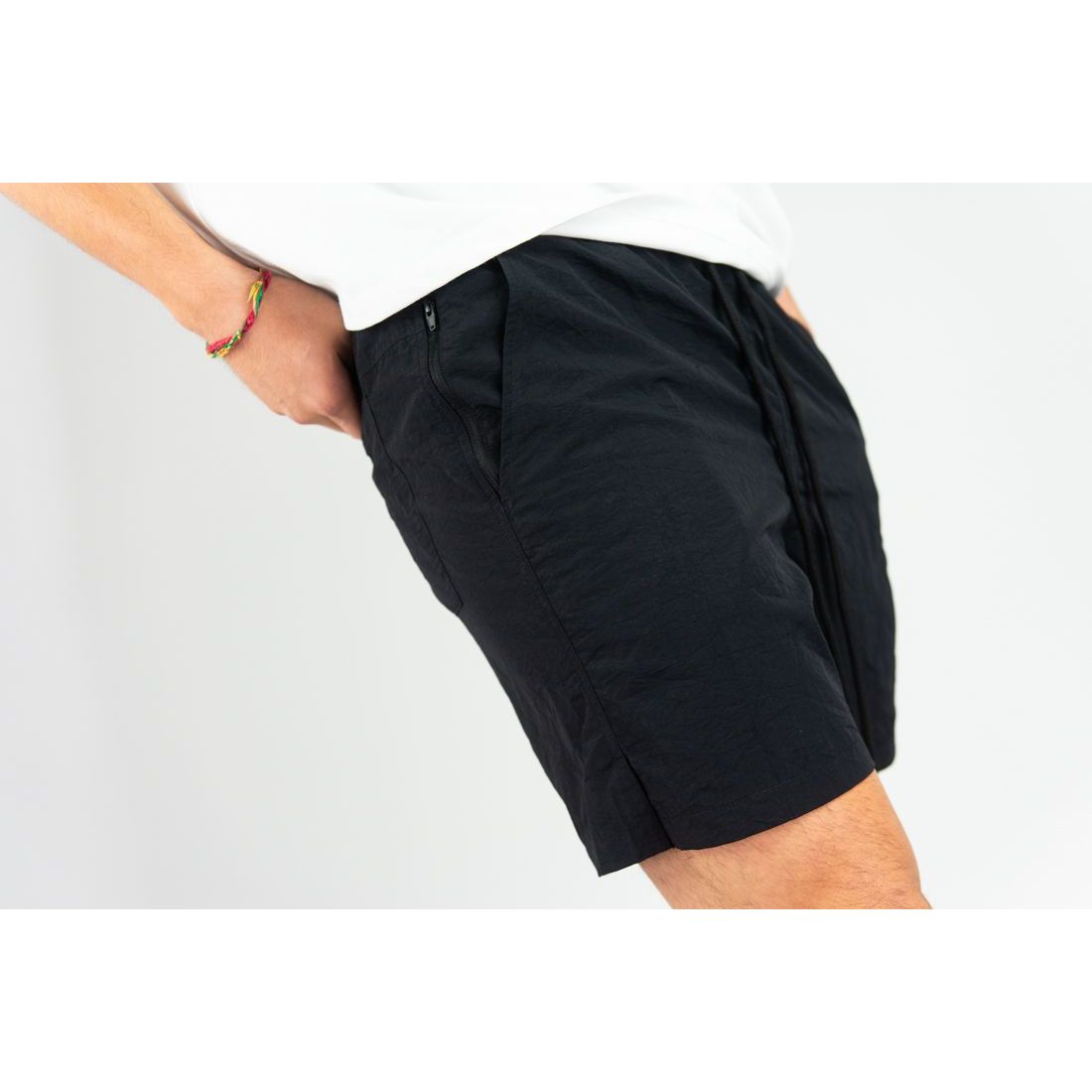 Rebel Minds crinkle nylon shorts by REBEL MINDS