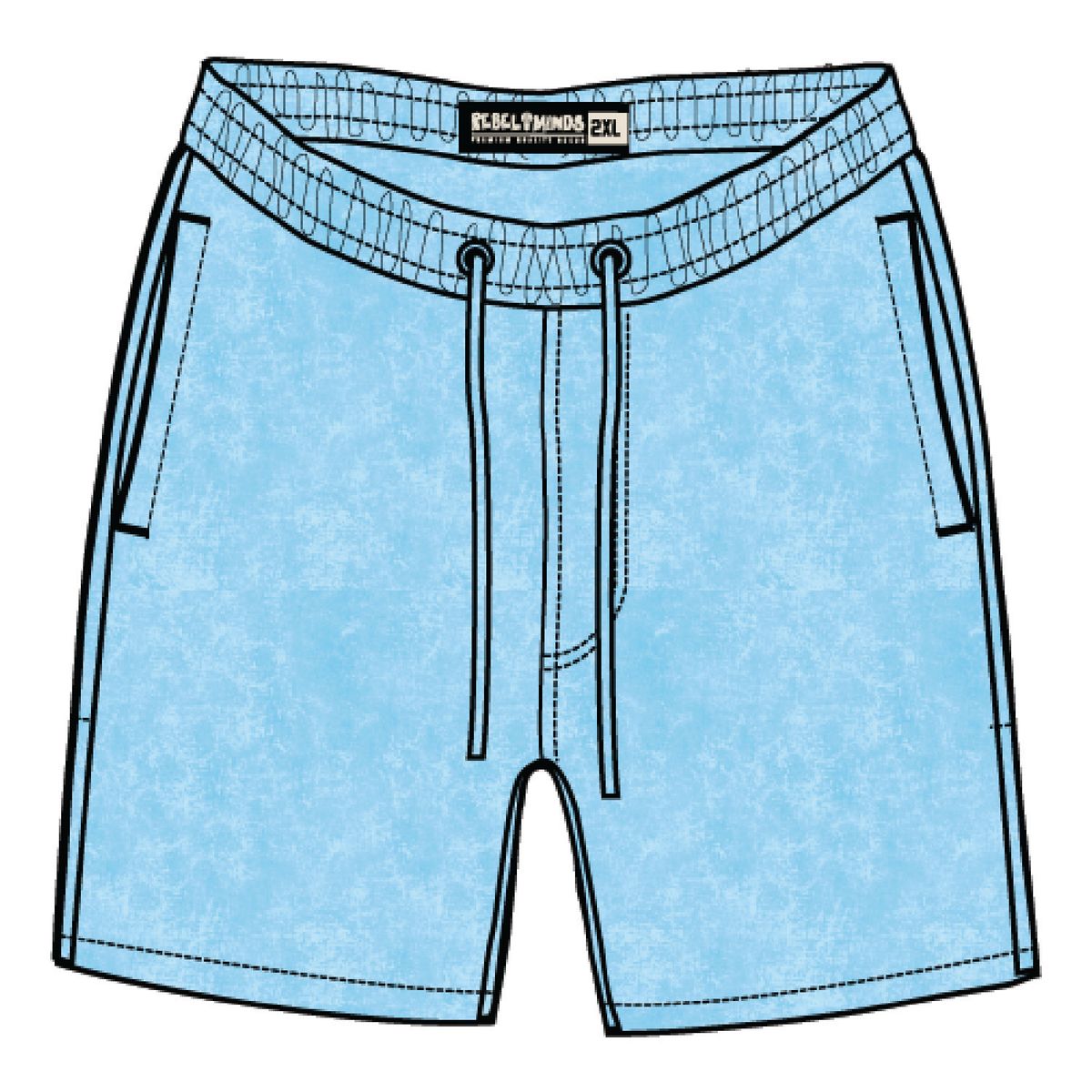 Rebel Minds acid wash f/t shorts