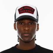 Cult sex drugs and rock n roll logo mesh back trucker hat - HATS - Cityswagusa.com