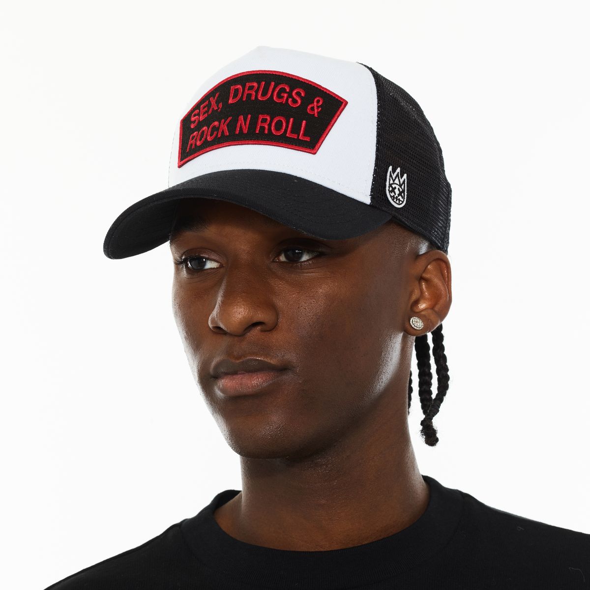 Cult sex drugs and rock n roll logo mesh back trucker hat - HATS - Cityswagusa.com