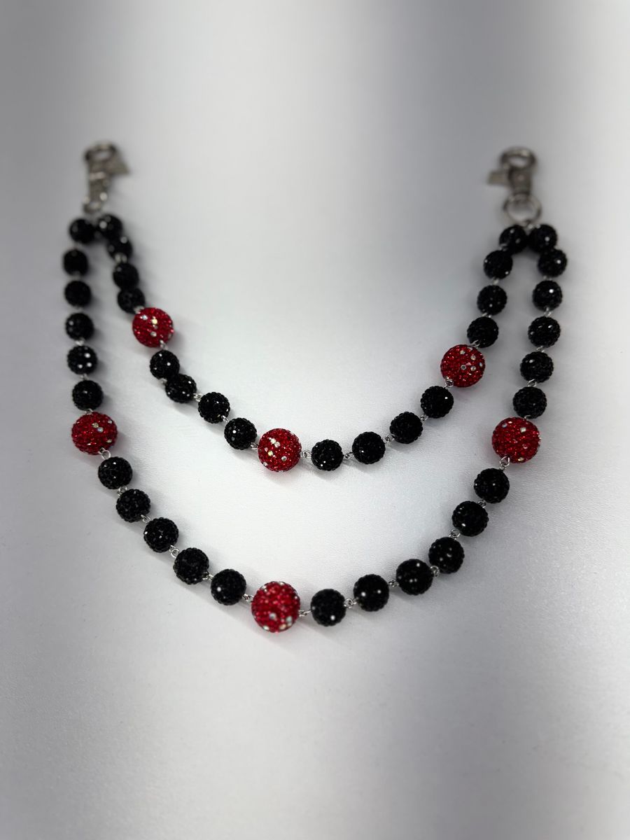 Drunz black red with dots wallet chain by WALLET CHAIN