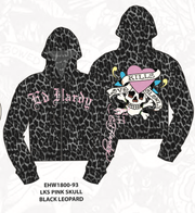 Ed Hardy lks pink skull front zip hoodie by ED HARDY
