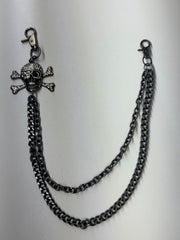 Drunz black skull double wallet chain by WALLET CHAIN