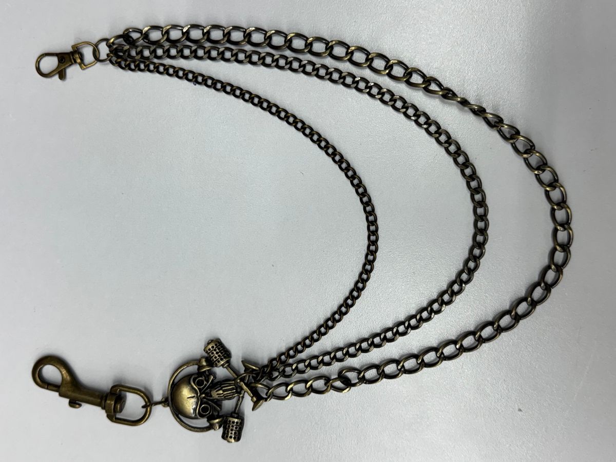 Drunz golden skull triple layered wallet chain by WALLET CHAIN