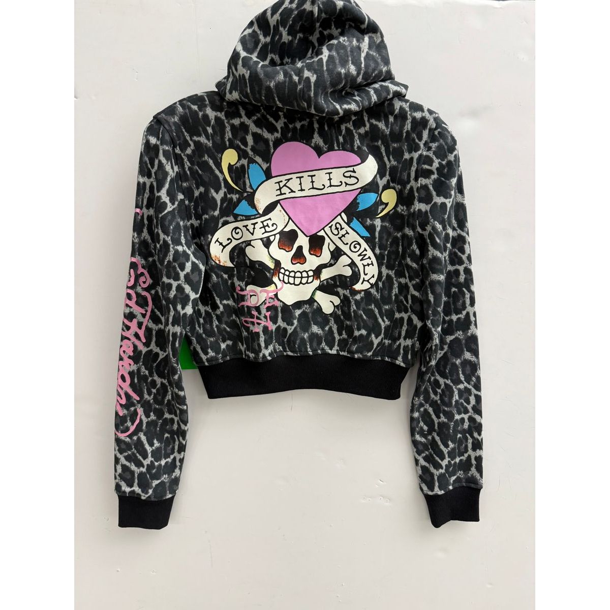 Ed Hardy Pink Skull Front Zip Hoodie - Urban Streetwear