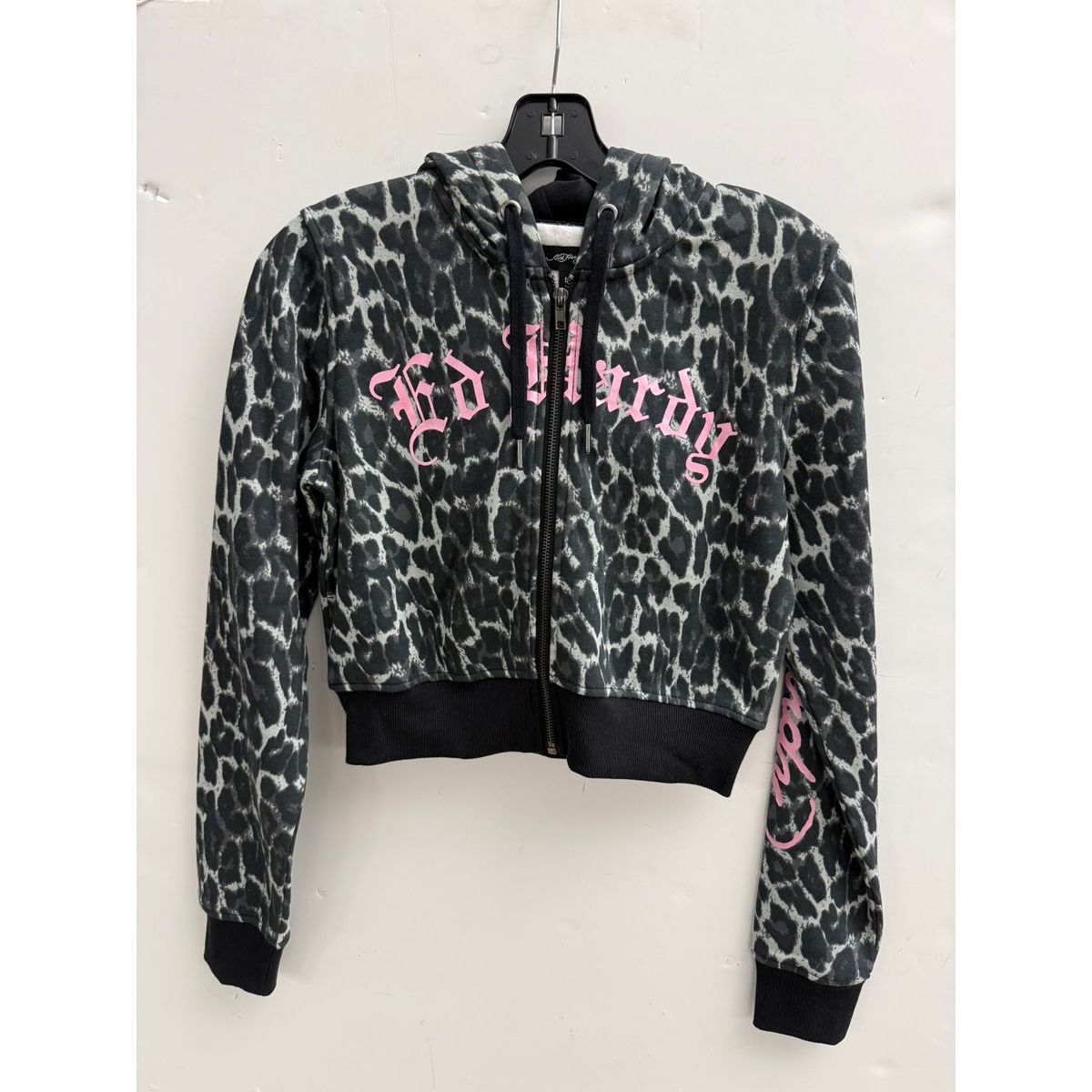 Ed Hardy Pink Skull Front Zip Hoodie - Urban Streetwear