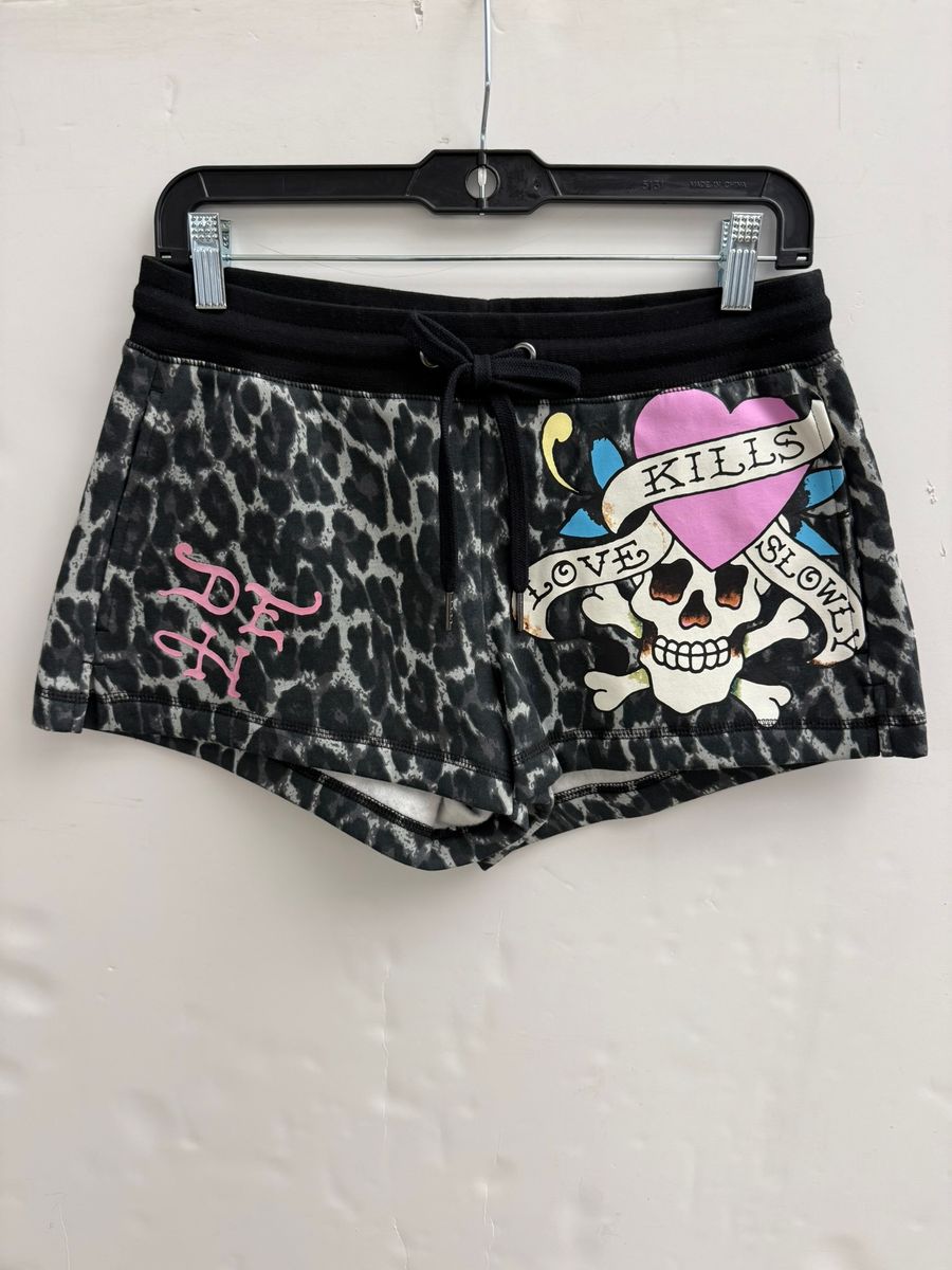Ed Hardy lks pink skull fleece short by ED HARDY