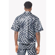 Guapi obsidian checkerboard leather shirt - SHIRT S/S - Cityswagusa.com