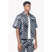 Guapi obsidian checkerboard leather shirt - SHIRT S/S - Cityswagusa.com