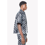 Guapi obsidian checkerboard leather shirt - SHIRT S/S - Cityswagusa.com