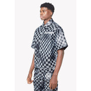 Guapi obsidian checkerboard leather shirt - SHIRT S/S - Cityswagusa.com
