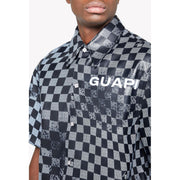 Guapi obsidian checkerboard leather shirt - SHIRT S/S - Cityswagusa.com