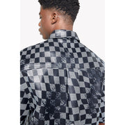 Guapi obsidian checkerboard leather shirt - SHIRT S/S - Cityswagusa.com