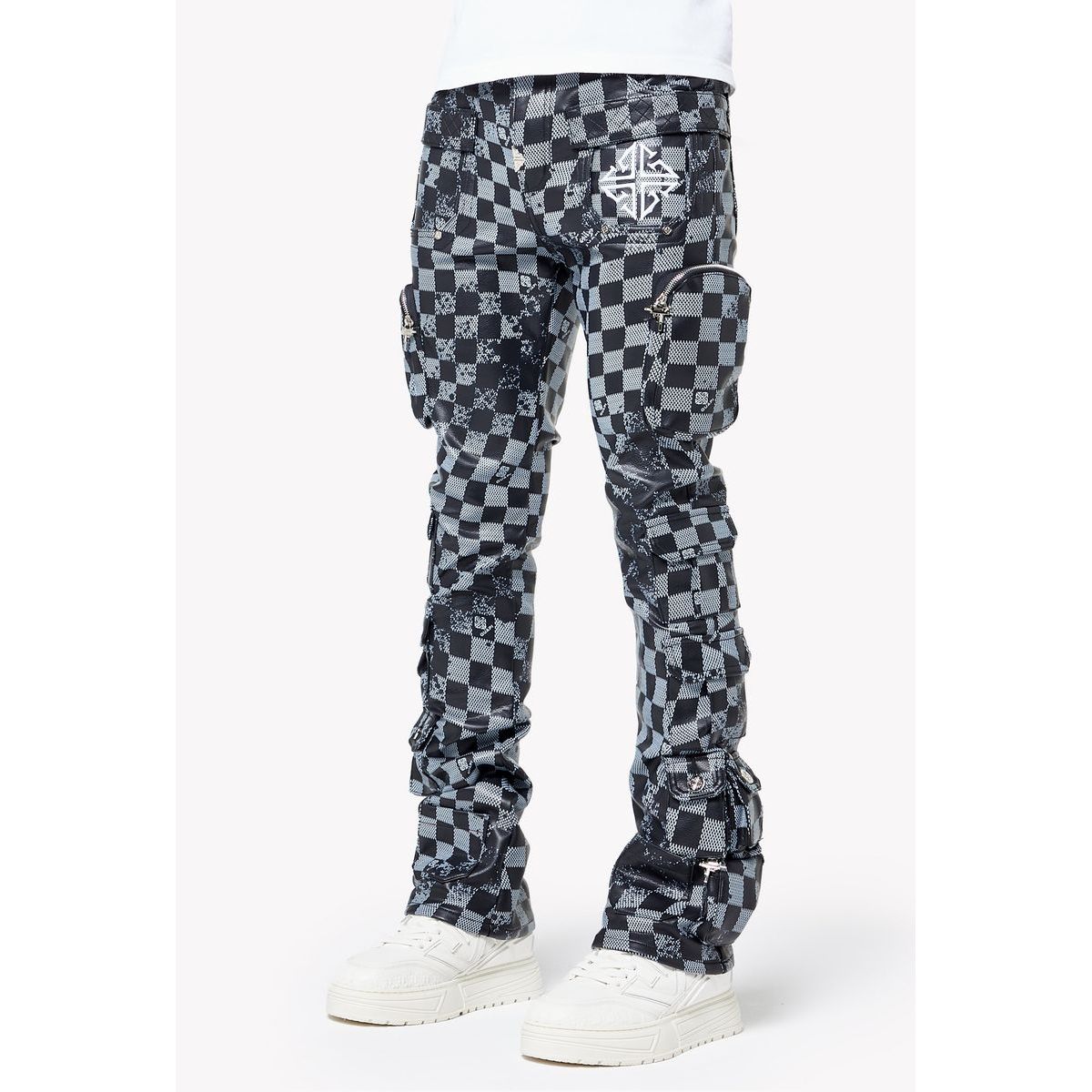 Guapi obsidian checkerboard leather pants - PANTS - Cityswagusa.com