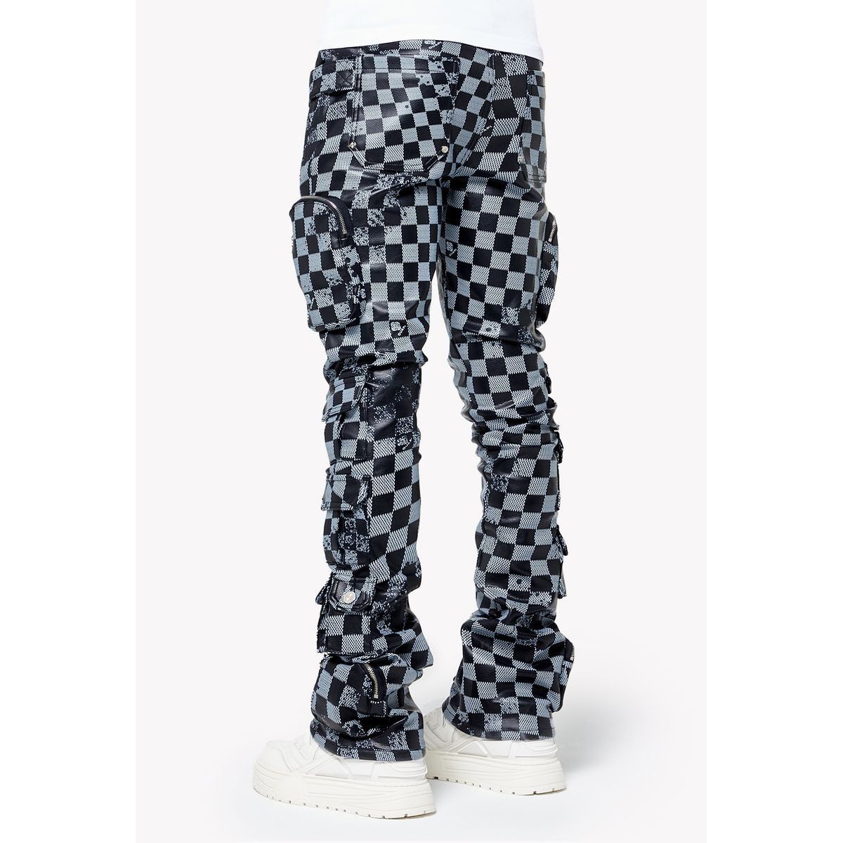 Guapi obsidian checkerboard leather pants - PANTS - Cityswagusa.com
