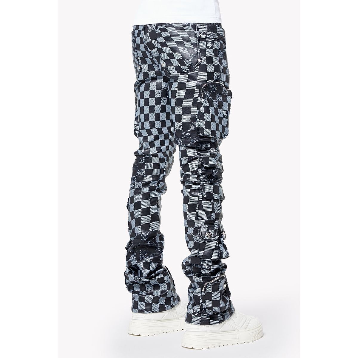 Guapi obsidian checkerboard leather pants - PANTS - Cityswagusa.com
