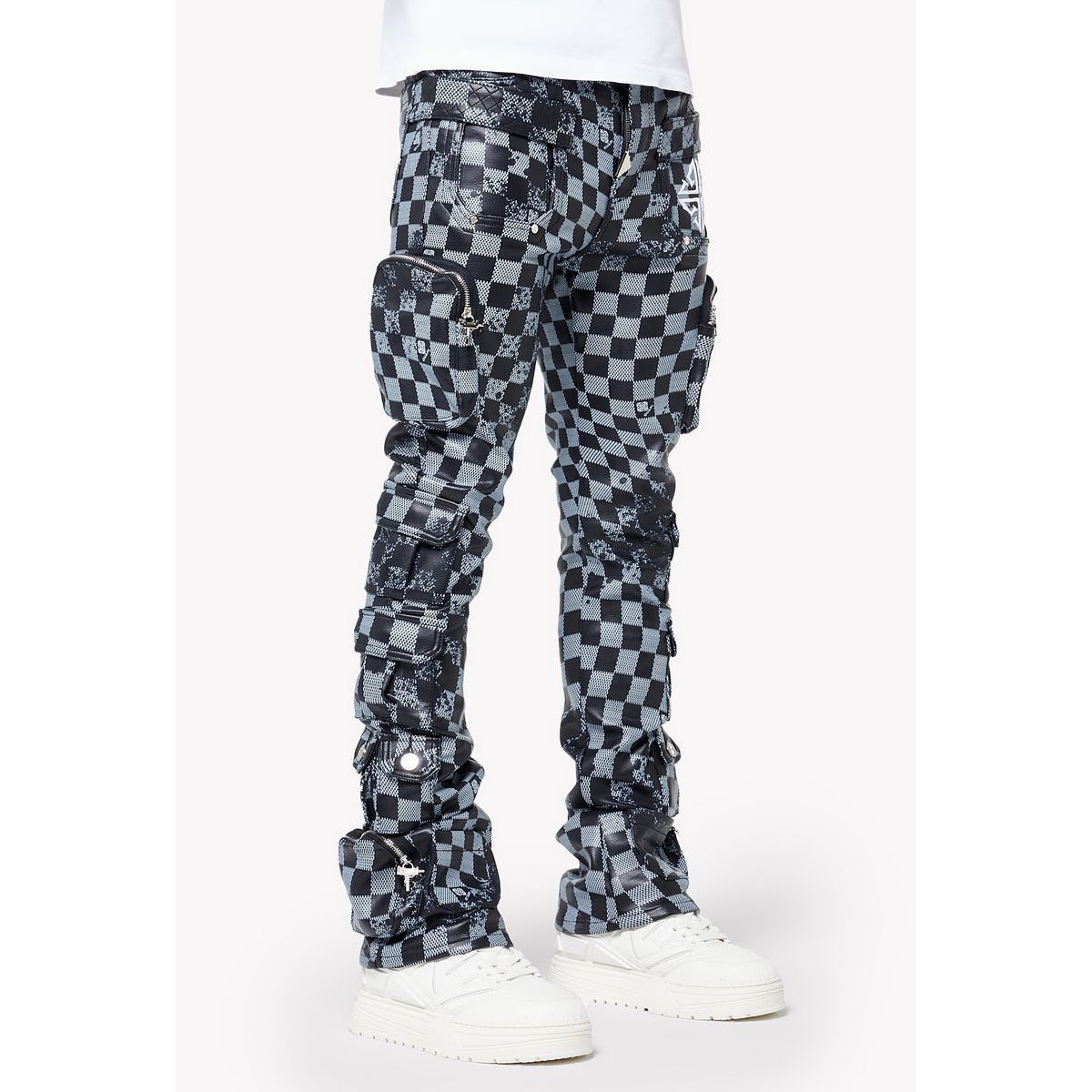 Guapi obsidian checkerboard leather pants - PANTS - Cityswagusa.com