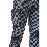 Guapi obsidian checkerboard leather pants - PANTS - Cityswagusa.com