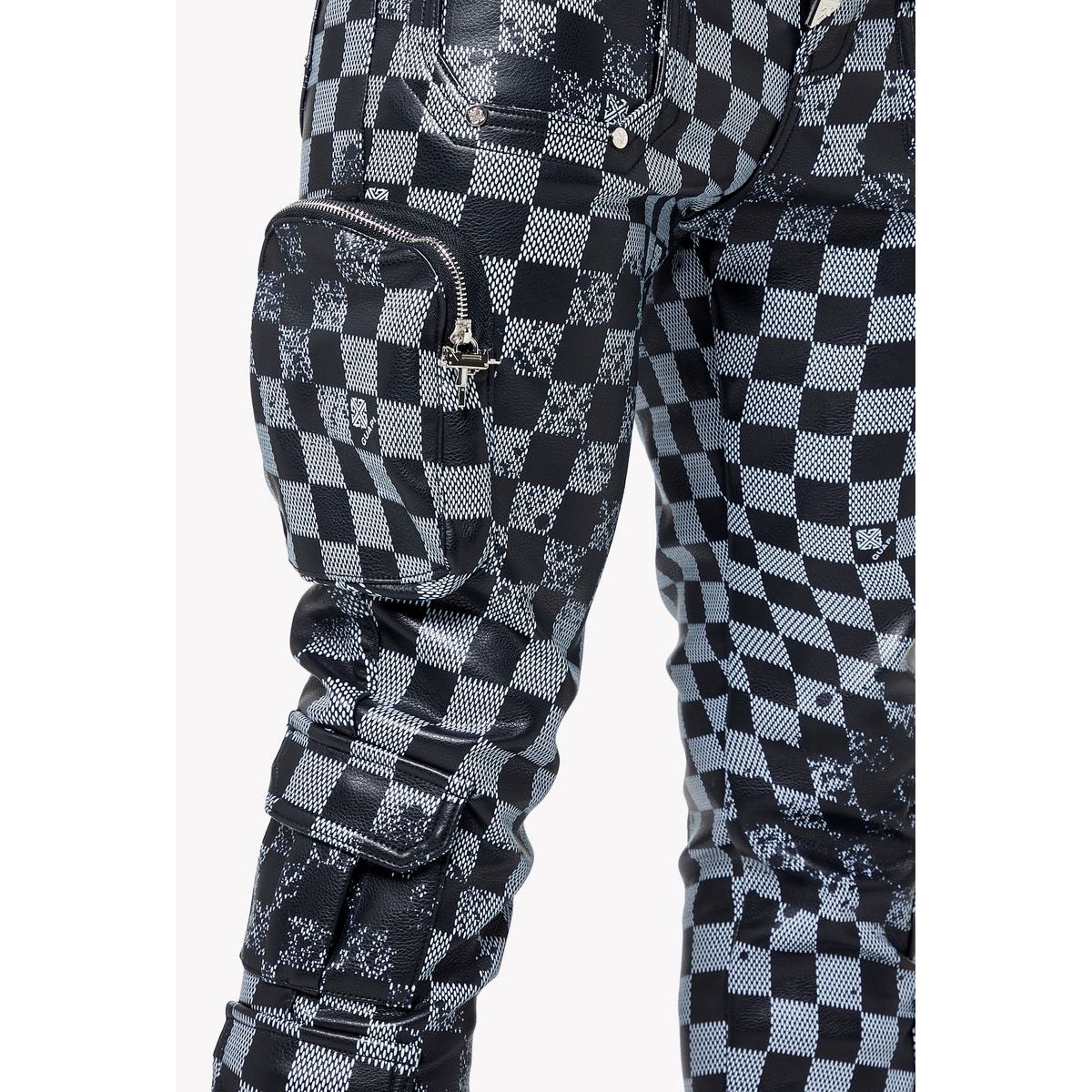 Guapi obsidian checkerboard leather pants - PANTS - Cityswagusa.com