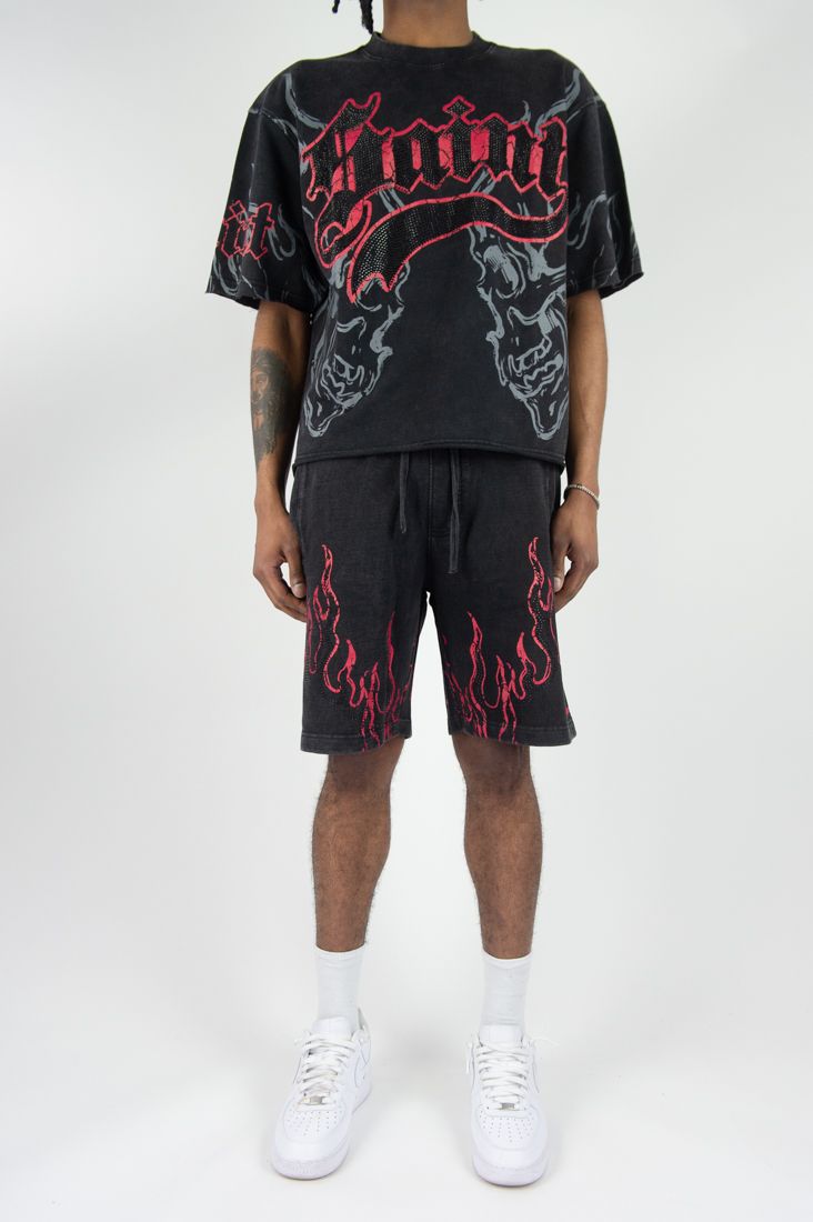 Rebel Minds saint rhinestone crop t-shirt by REBEL MINDS