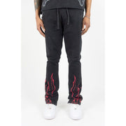 Rebel Minds saint rhinestone flared sweatpants by REBEL MINDS