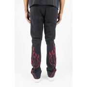 Rebel Minds saint rhinestone flared sweatpants by REBEL MINDS