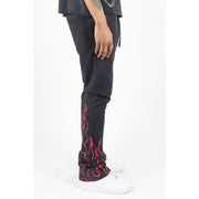 Rebel Minds saint rhinestone flared sweatpants by REBEL MINDS