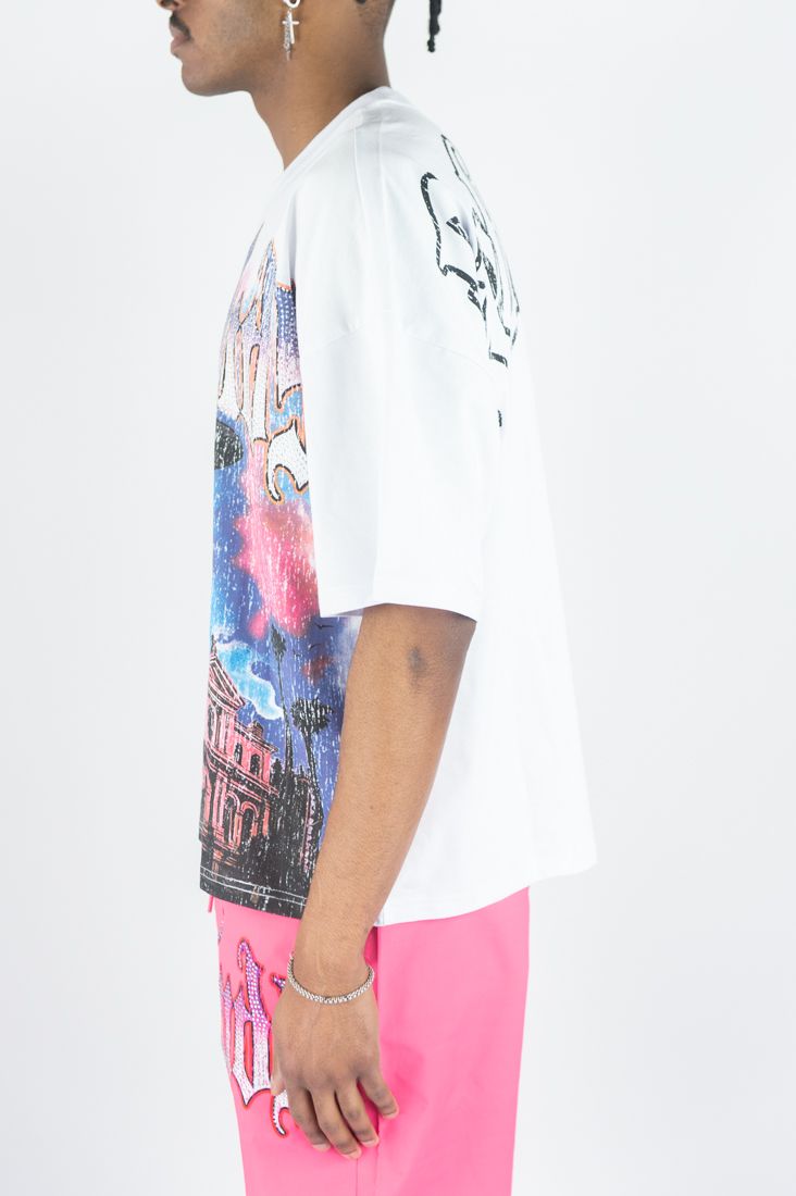Rebel Minds rm town rhinestone t-shirt by REBEL MINDS