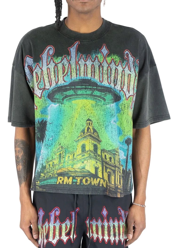 Rebel Minds rm town rhinestone t-shirt - T-SHIRT - Cityswagusa.com