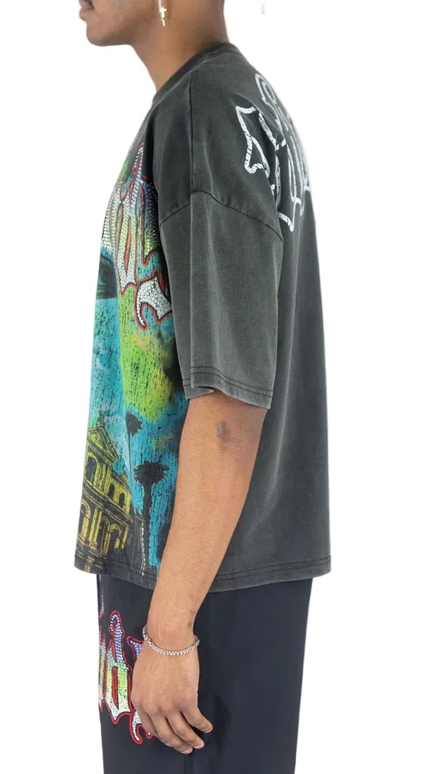 Rebel Minds rm town rhinestone t-shirt - T-SHIRT - Cityswagusa.com
