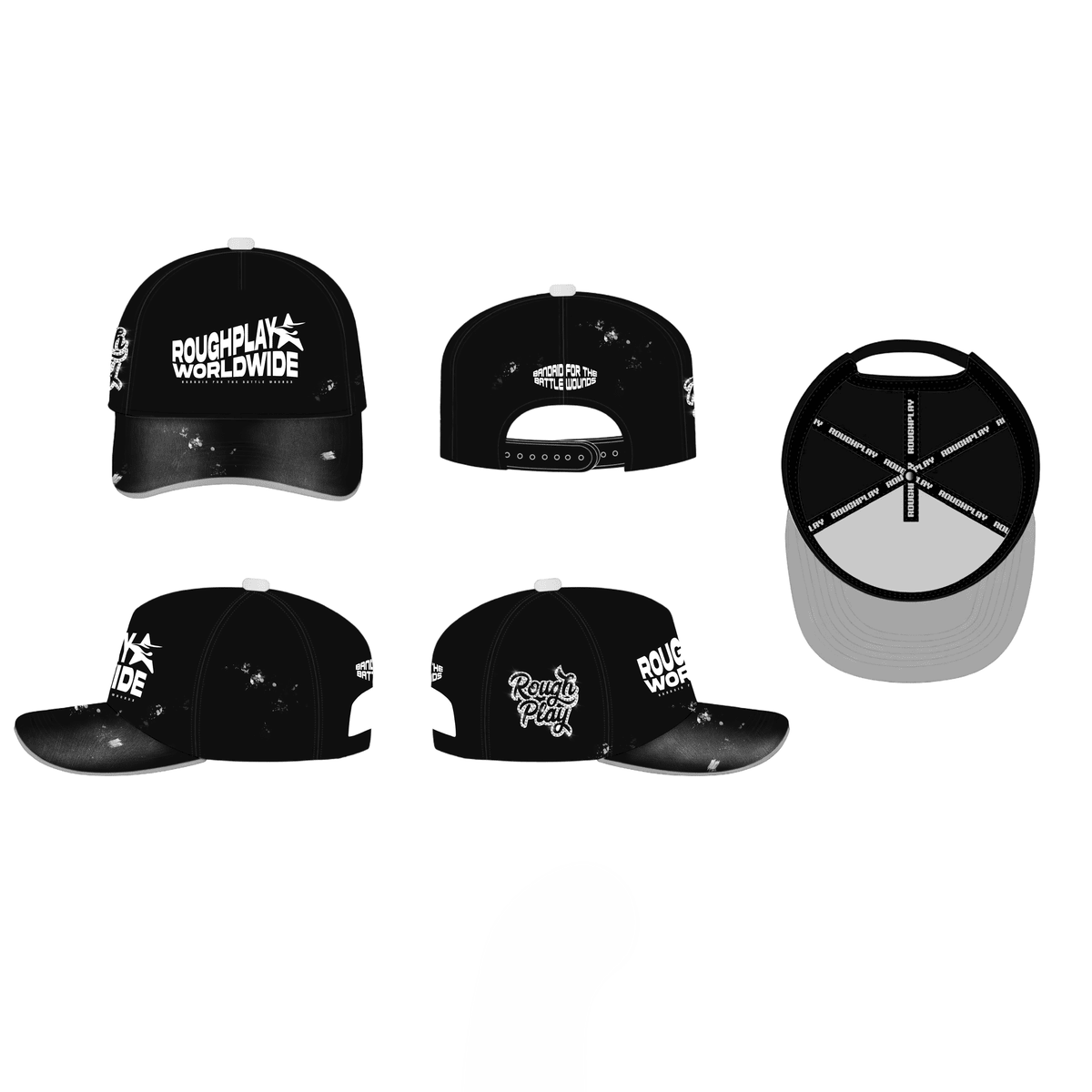 Roughplay paint splatter logo snapback hat - HATS - Cityswagusa.com