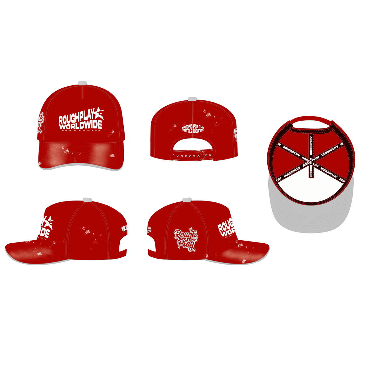 Roughplay paint splatter logo snapback hat - HATS - Cityswagusa.com