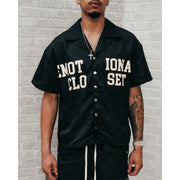 Mixed Emotion backyard nylon button up shirt - SHIRT S/S - Cityswagusa.com