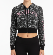 Ed Hardy lks pink skull front zip hoodie by ED HARDY