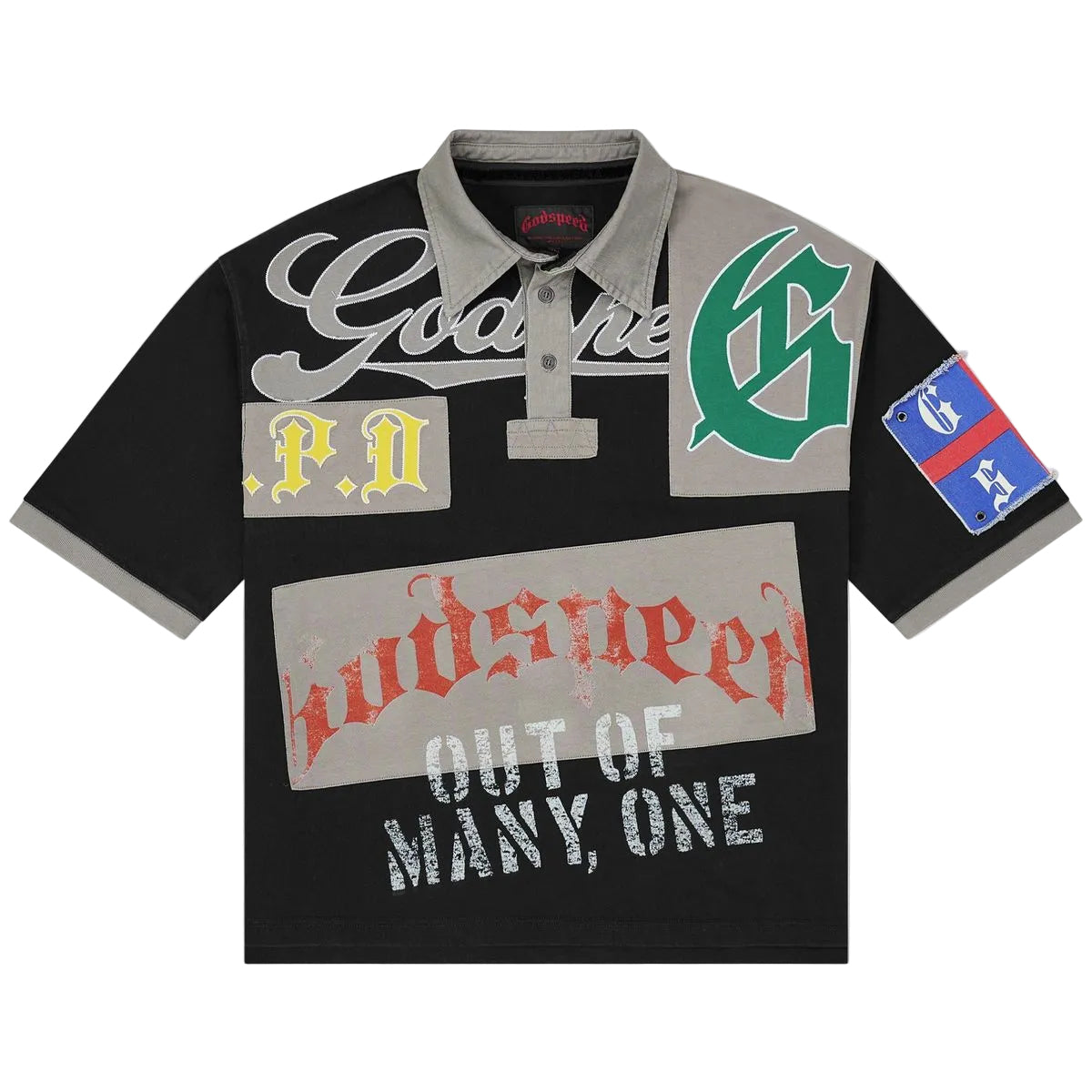Godspeed heritage patchwork polo shirt by GODSPEED