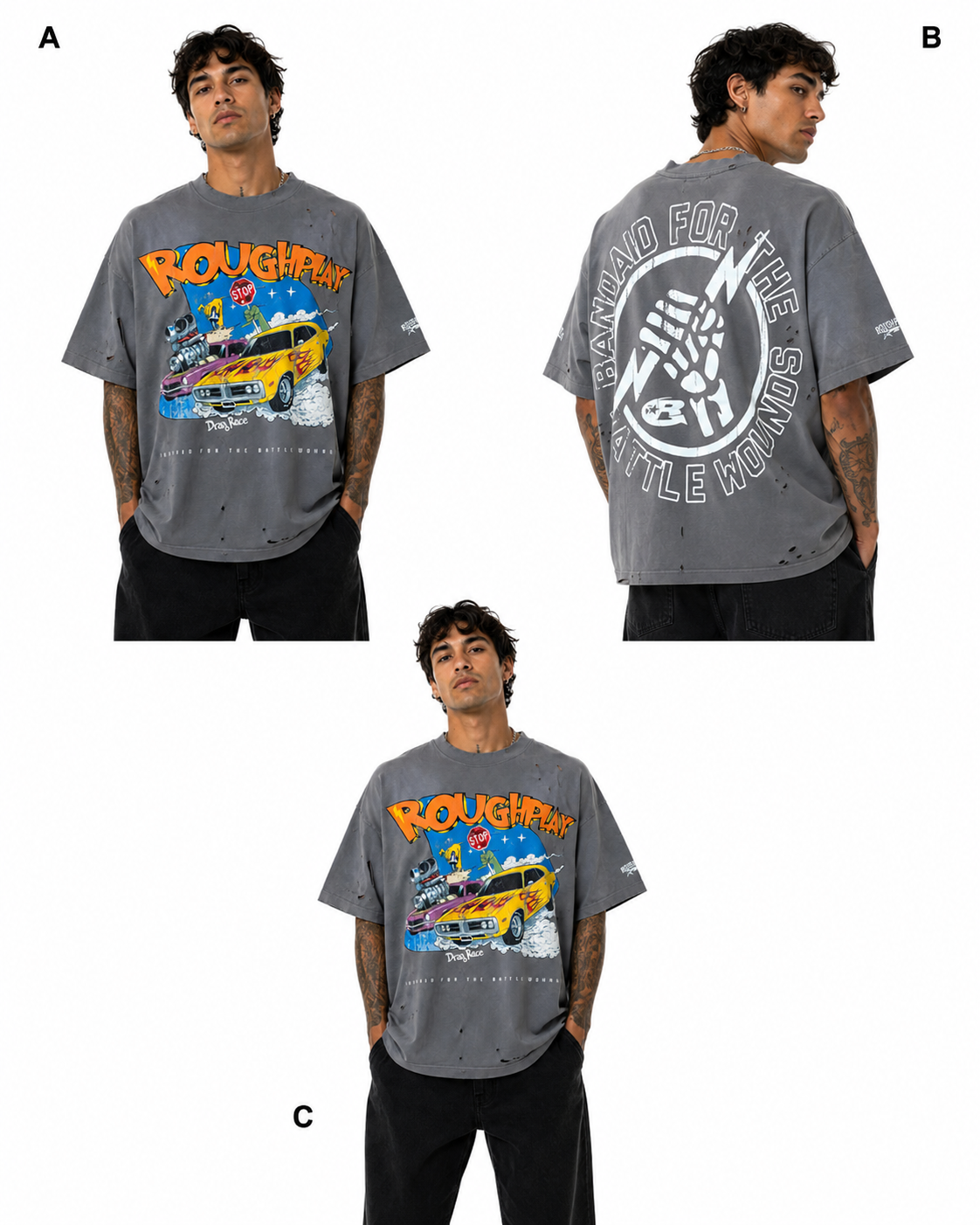 Roughplay drag race t-shirt by ROUGH PLAY