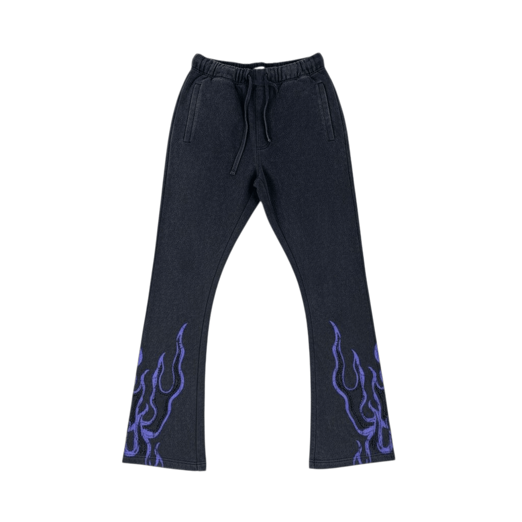 Rebel Minds saint rhinestone flared sweatpants - SWEAT PANT - Cityswagusa.com