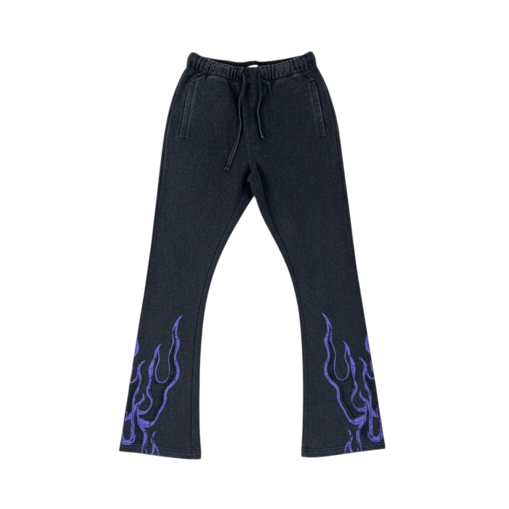 Rebel Minds saint rhinestone flared sweatpants by REBEL MINDS