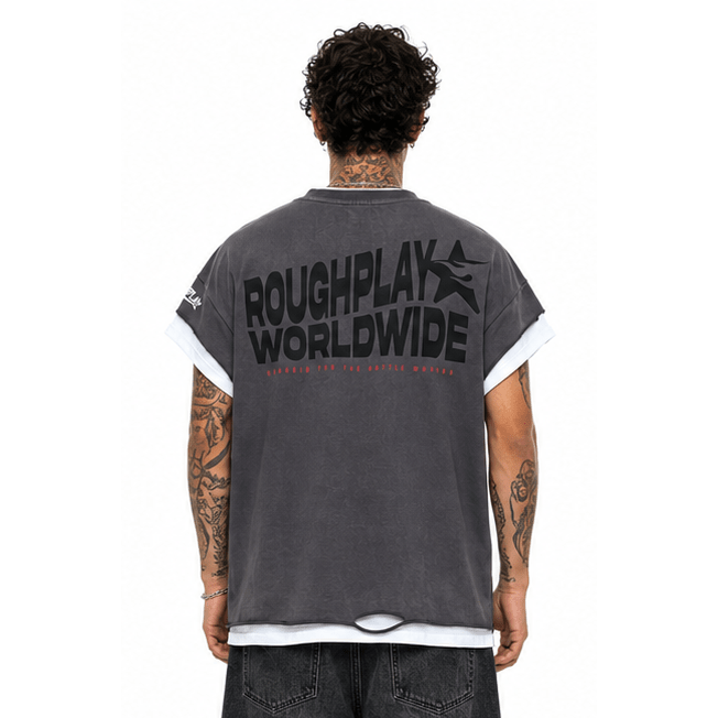 Rough play cutoff sleeves radio t-shirt - T-SHIRT - Cityswagusa.com