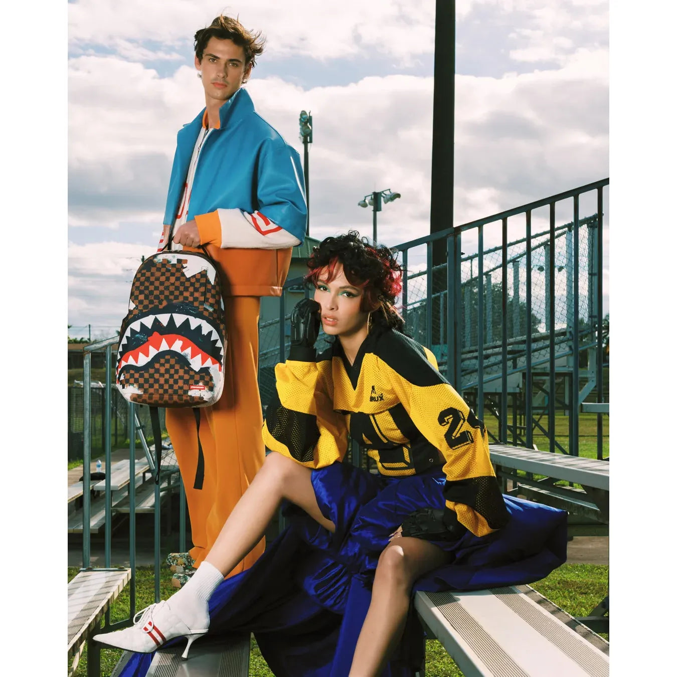 Sprayground Sharks in Paris Gallery Edition Backpack - Sprayground sharks in paris cotton canvas painted dlx backpack by SPRAYGROUND