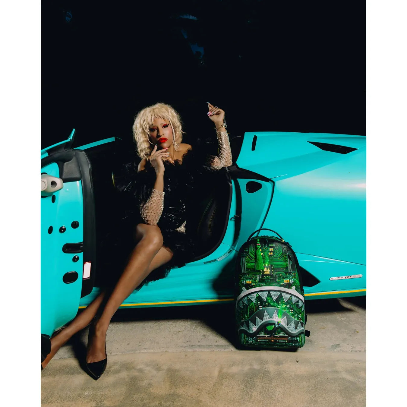 Sprayground ai african intelligence rewired & inspired backpack sandflower collab by SPRAYGROUND