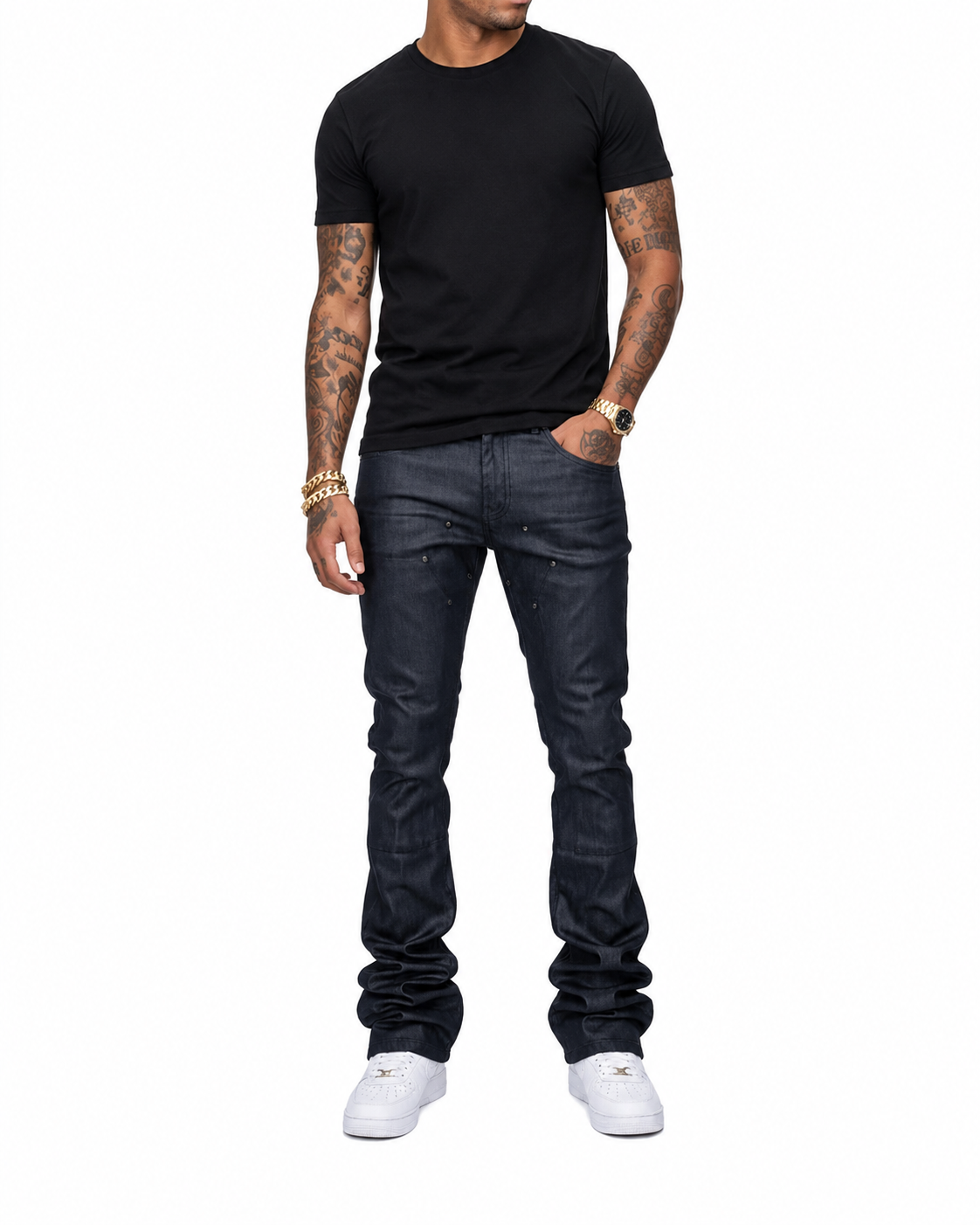Vicious premium wax coated skinny flare denim by VICIOUS DENIM