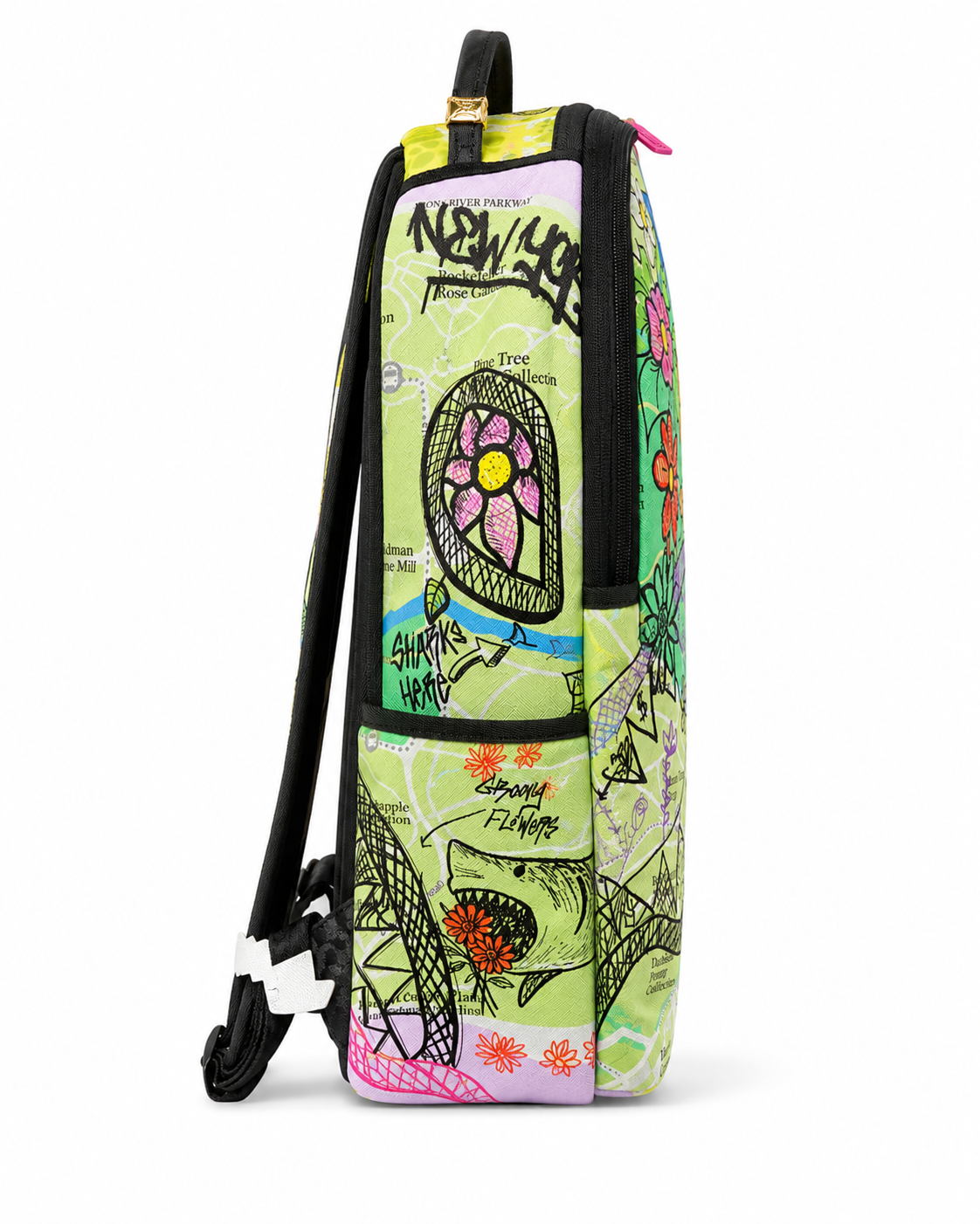 Sprayground nybg map with doodles dlxsv backpack by SPRAYGROUND