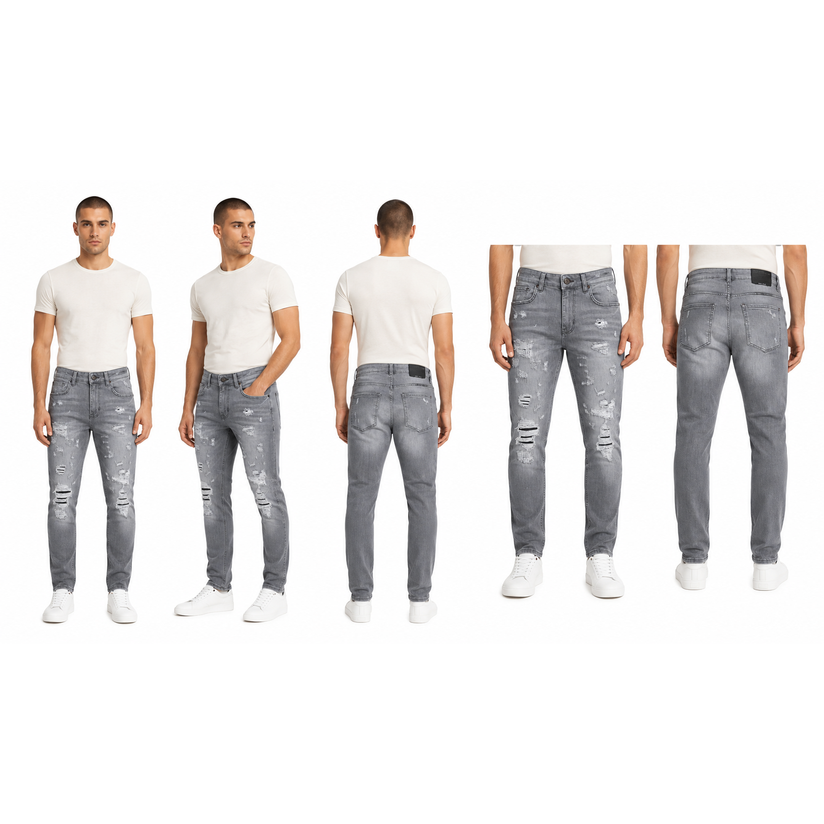 M.society slim straight fit rip and repair denim by M.SOCIETY