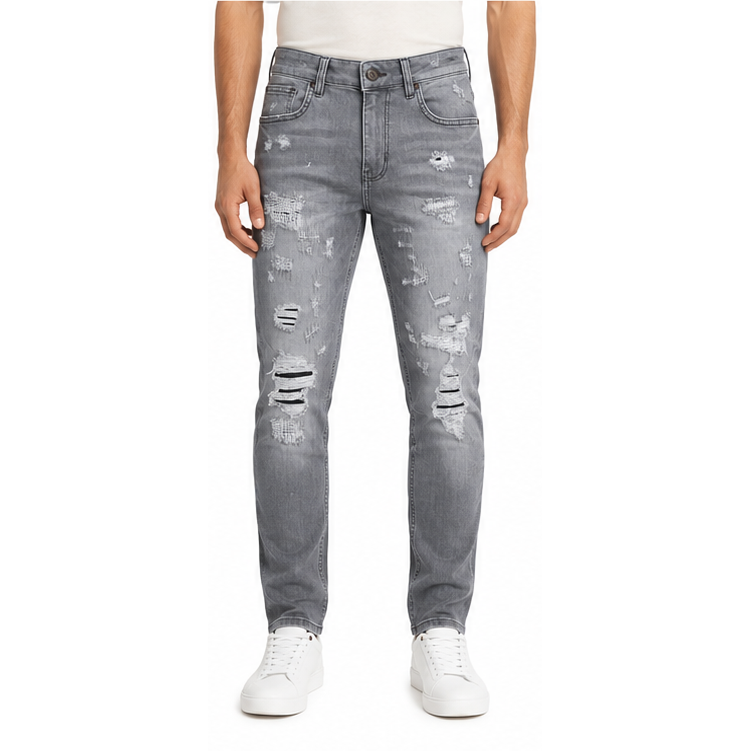 M.society slim straight fit rip and repair denim by M.SOCIETY