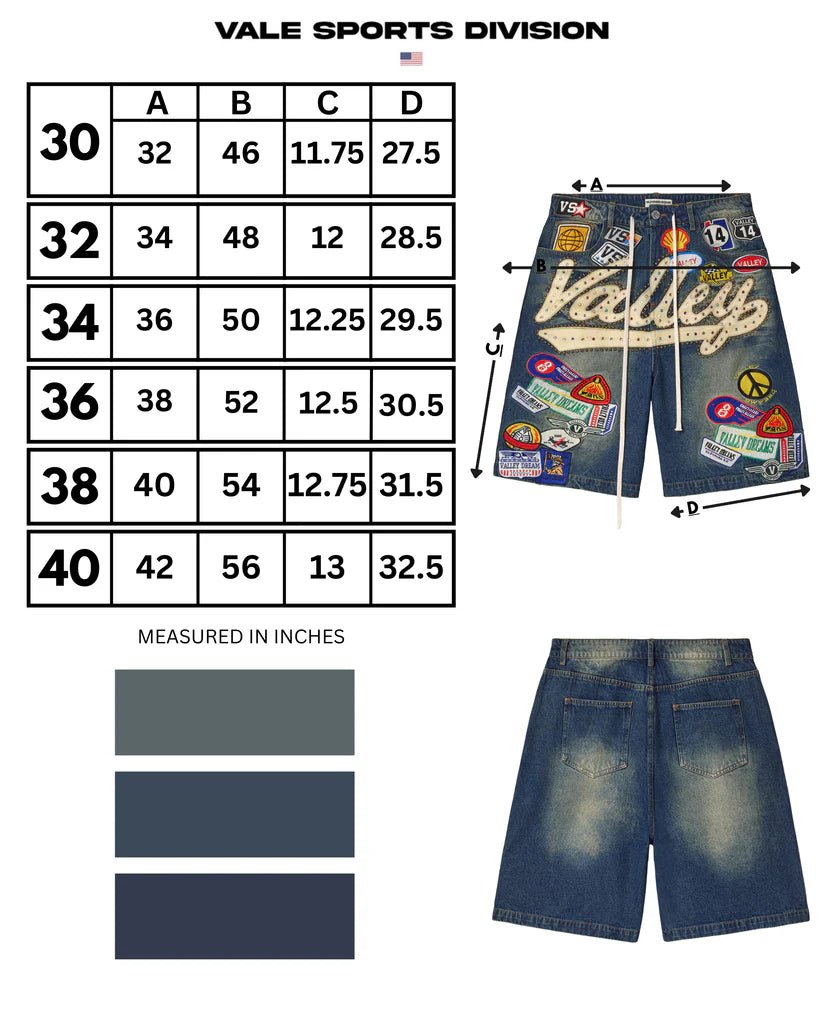 Vale Forever 1980s patched Jorts - SHORTS - Cityswagusa.com