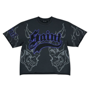 Rebel Minds saint rhinestone crop t-shirt by REBEL MINDS