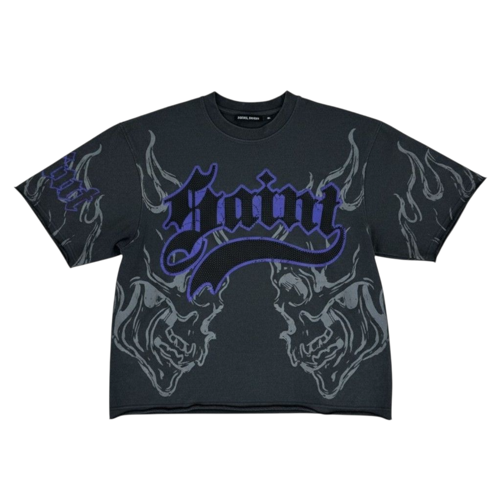 Rebel Minds saint rhinestone crop t-shirt by REBEL MINDS
