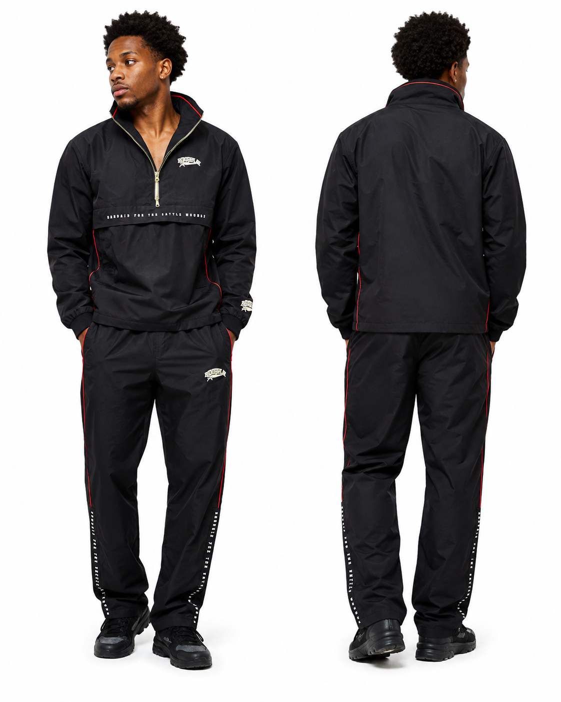 Roughplay nylon quarter zip tracksuit by ROUGH PLAY